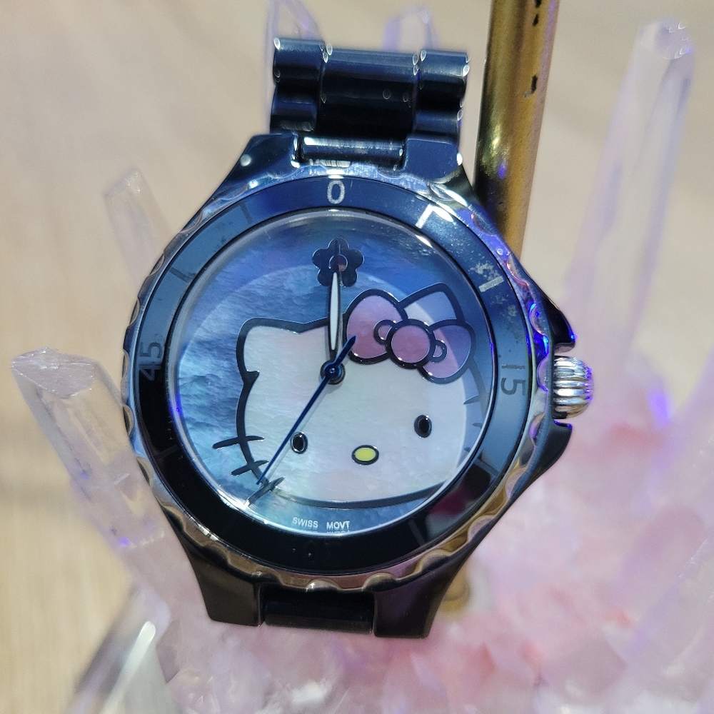Kimora Lee Simmons Hello Kitty Ceramic Watch Pearl - Picture 2 of 6